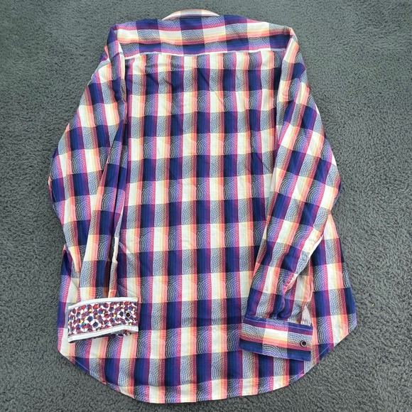 Robert Graham Mens L Long‎ Sleeve Button Down Shirt Colorful Plaid - Picture 8 of 9